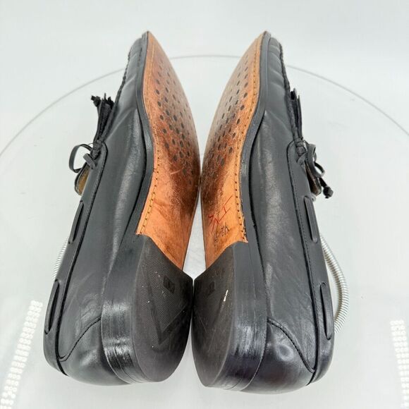 Allen Edmonds Alton Loafers Men\'s Size 11.5 B Black Leather Kittie Bow Tie  Shoe main image 16